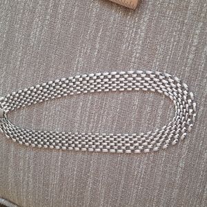 Silver link necklace.